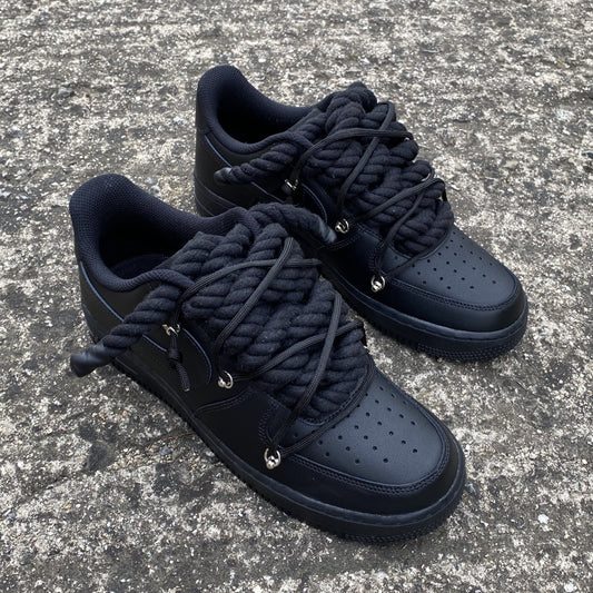 AF1 BLACK OVERLACED