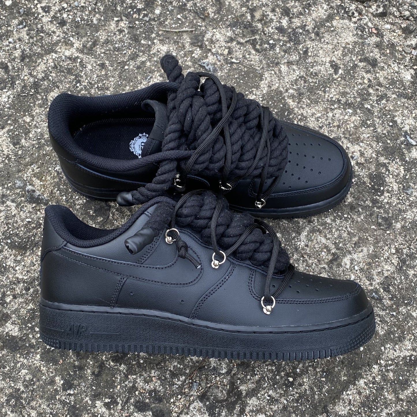 AF1 BLACK OVERLACED