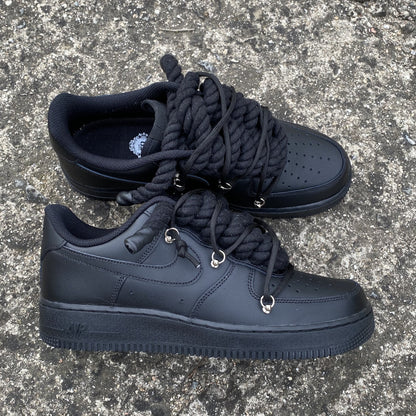AF1 BLACK OVERLACED